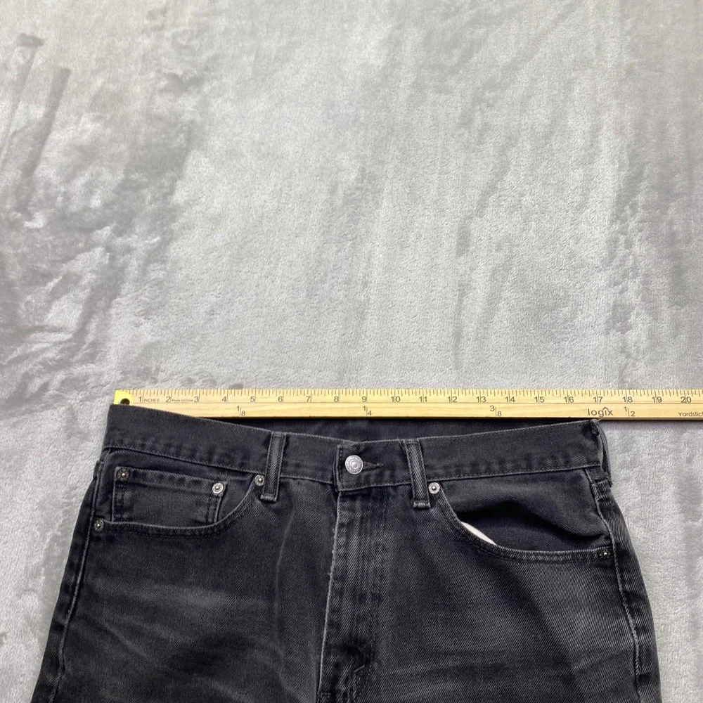 Levis 505 Regular Fit Mens Jeans Faded Black Straight‎ Leg Sz 34 Fits 33